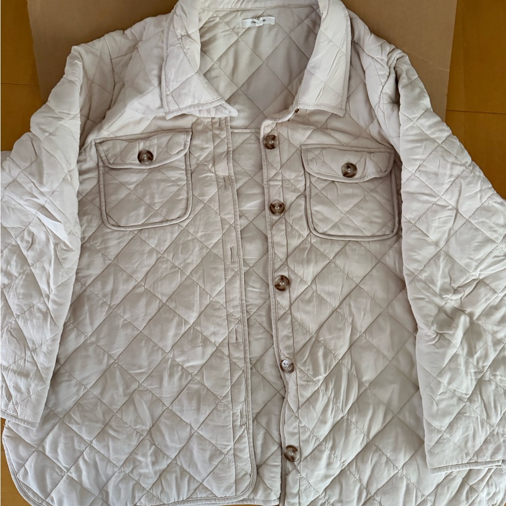 Maurices Cream Quilted Outerwear